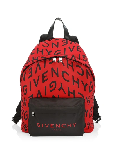 Shop Givenchy Urban Logo Backpack In Red Black