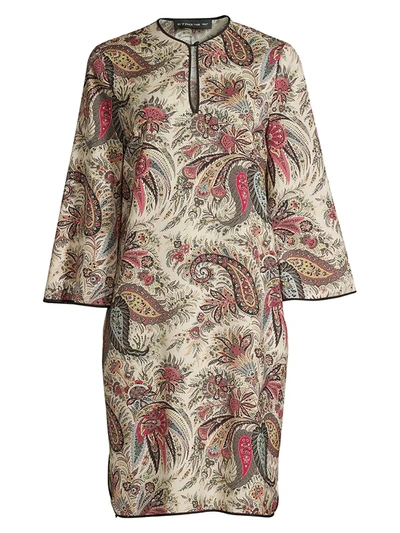 Shop Etro Women's Paisley Print Wool & Silk Tunic Dress In Beige