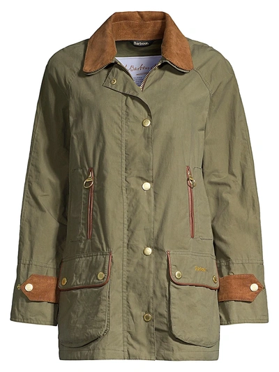 Shop Barbour Women's Re-engineered Beaufort Jacket In Olive