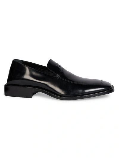 Shop Balenciaga Men's Coin Rim Leather Loafers In Black