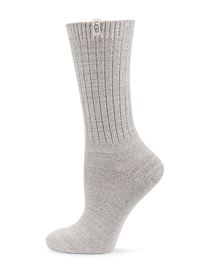 Shop Ugg Women's Rib-knit Slouchy Crew Socks In Seal