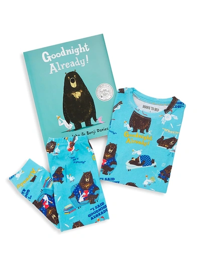 Shop Books To Bed Little Boy's & Boy's 3-piece Goodnight Already Pajamas & Book Set In Blue