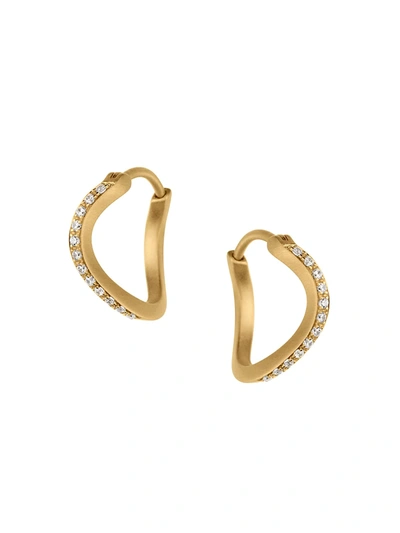 Shop Sophie Bille Brahe Women's Classic Collection 18k Yellow Gold & Diamond Daisy Ocean Single Hoop Earring