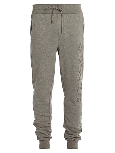 Shop Moncler Men's Logo Drawstring Sweatpants In Dark Grey
