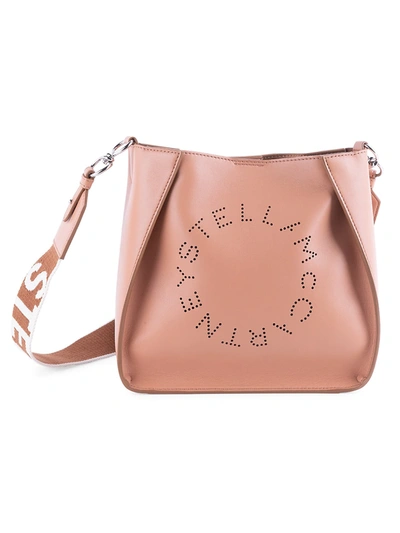 Shop Stella Mccartney Stella Logo Crossbody Bag In Camel