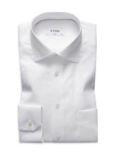 Shop Eton Men's Classic-fit Twill Dress Shirt In White