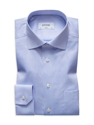 Shop Eton Classic-fit Twill Dress Shirt In Blue