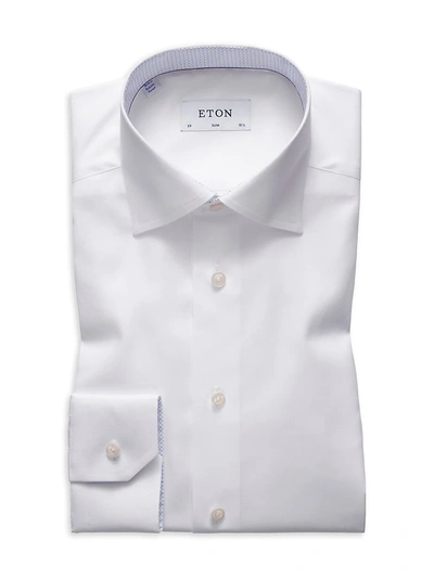 Shop Eton Men's Slim-fit Twill Dress Shirt In White