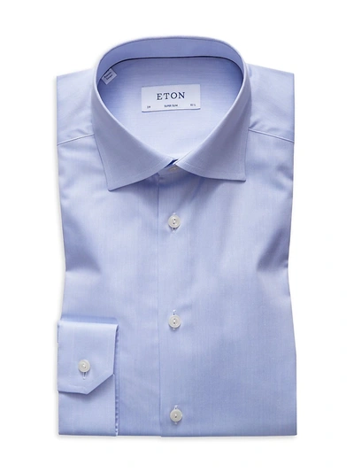 Shop Eton Men's Super Slim-fit Twill Dress Shirt In Blue