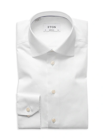 Shop Eton Men's Super Slim-fit Twill Dress Shirt In White
