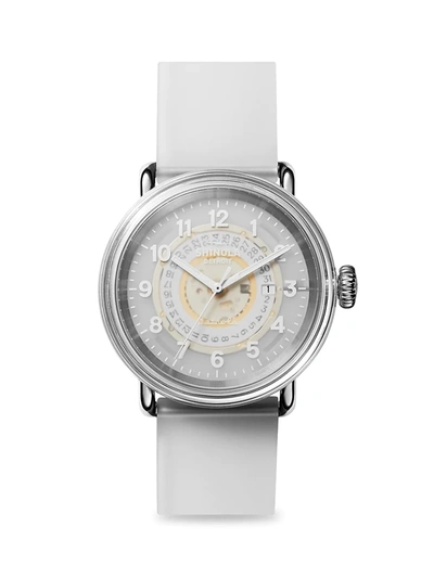 Shop Shinola Detrola The Middle Child Stainless Steel Watch In Silver