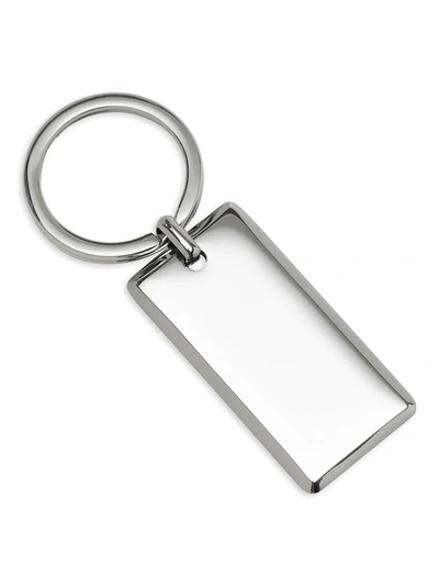 Shop Cufflinks, Inc Men's Rectangle Engraveable Stainless Steel Key Chain In Silver