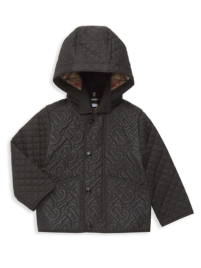 Shop Burberry Baby's & Little Kid's Giaden Quilted Monogram Jacket In Black