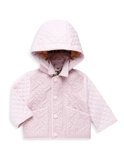 Burberry Kids' Delford 3-in-1 Monogram Quilted Hooded Jacket in Blue  size 12Y