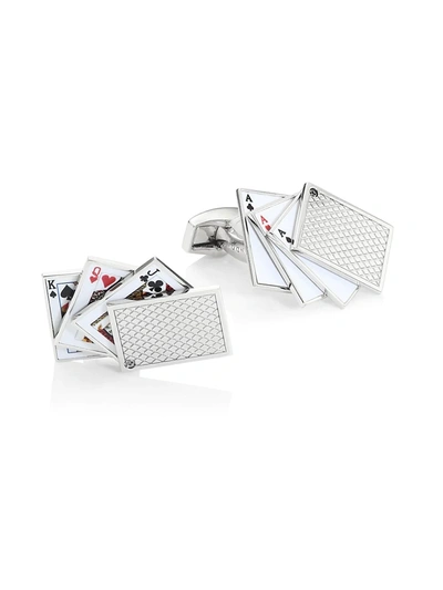 Shop Tateossian Men's Playing Card Cufflinks In Silver