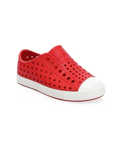 Shop Native Shoes Little Kid's & Kid's Jefferson Perforated Sneakers In Torch Red