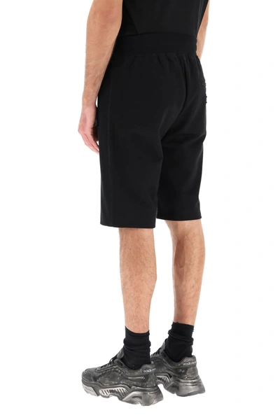 Shop Dolce & Gabbana Bermuda Shorts With Logo Plaque In Black