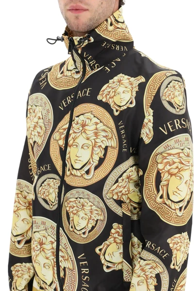 Shop Versace Amplified Medusa Jacket In Black,yellow