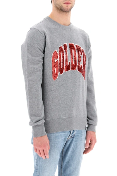 Shop Golden Goose Archibald Sweatshirt With Sequins In Grey,red