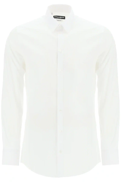 Shop Dolce & Gabbana Gold Fit Poplin Shirt In White