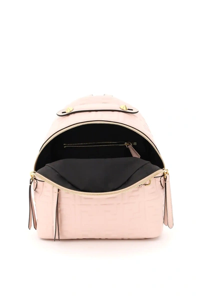 Shop Fendi Nappa Ff Mini Backpack In Pink