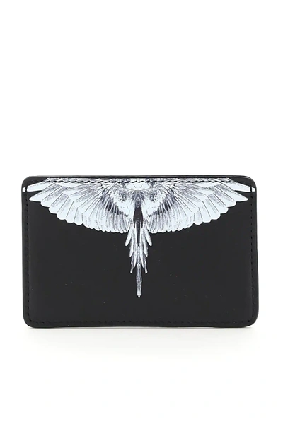 Shop Marcelo Burlon County Of Milan Diagonal Wings Card Holder In Black,white