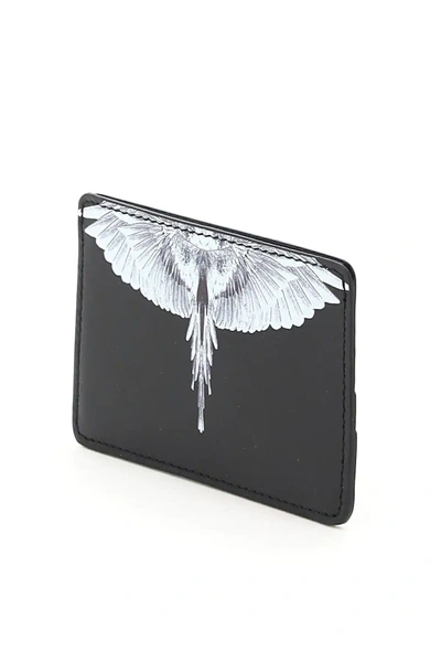 Shop Marcelo Burlon County Of Milan Diagonal Wings Card Holder In Black,white