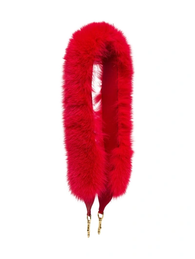 Shop Kate Cate Red Fur Shoulder Strap