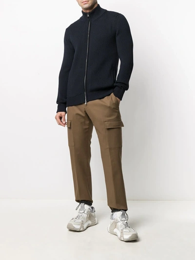 Shop Pt01 Straight Leg Trousers With Cargo Pockets In Brown