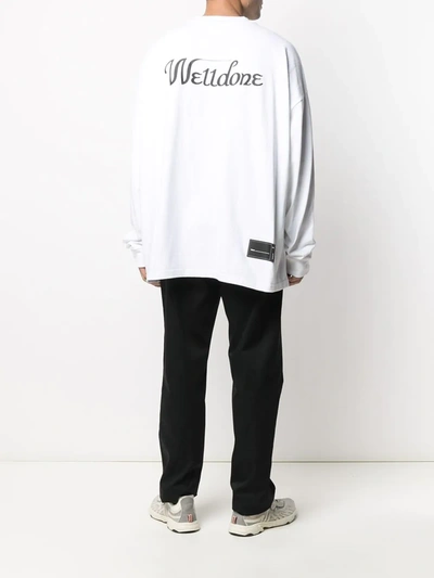 Shop We11 Done Logo Print Long-sleeved T-shirt In White