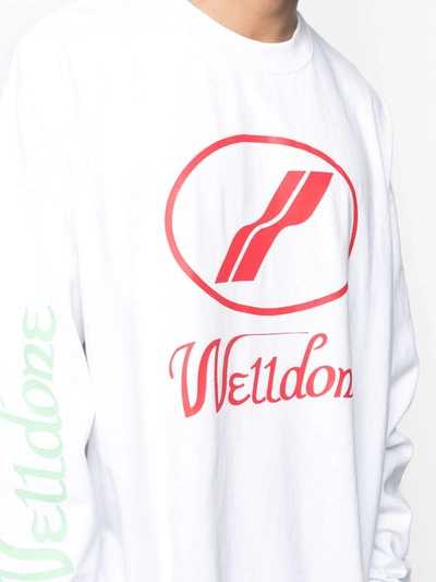 We11 Done Logo Print Long-sleeved T-shirt In White