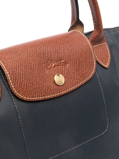 Shop Longchamp Small Le Pliage Top Handle Bag In Grey