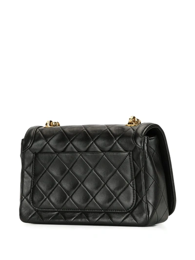 Pre-owned Chanel 1990 Quilted Full Flap Shoulder Bag In Black