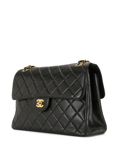 Pre-owned Chanel 1997 Cc Diamond-quilted Shoulder Bag In Black