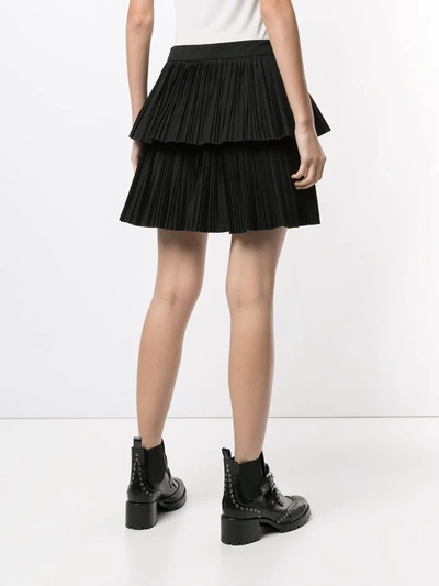 Shop Twinset Layered Style Pleated Skirt In Black