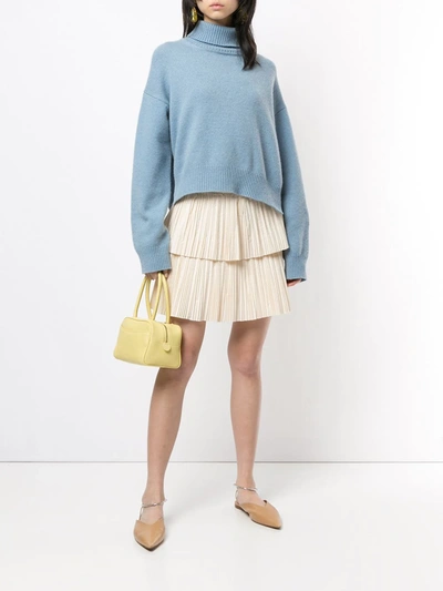 Shop Twinset Layered Style Pleated Skirt In Neutrals