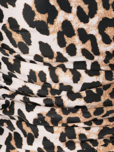 Shop Ganni Leopard-print Swimsuit In Brown ,neutral