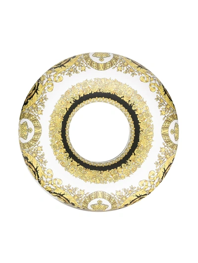 Shop Versace Baroque Print Inflatable Ring In Yellow