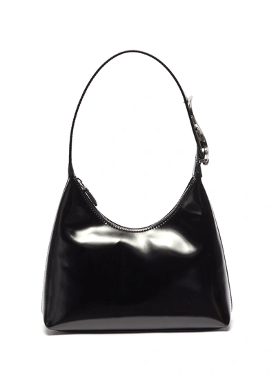 Shop Staud Scotty' Polished Leather Shoulder Bag In Black