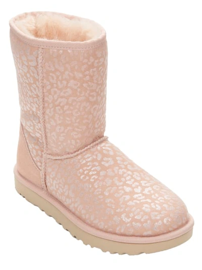 Shop Ugg Classic Short Snow Leopard Boots In Quartz