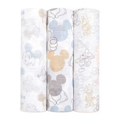 Shop Aden + Anais 3-pack White Mickey & Minnie Swaddles