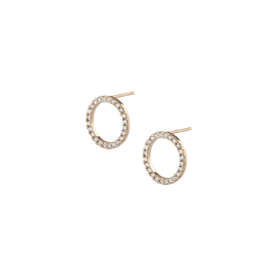 Shop Aurate Diamond Circle Earrings In Gold/ White