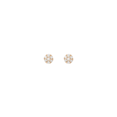 Shop Aurate Diamond Cluster Studs In Gold/ Pink