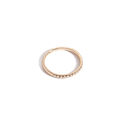 Shop Aurate Half Quadricolor Ring In Gold/ White