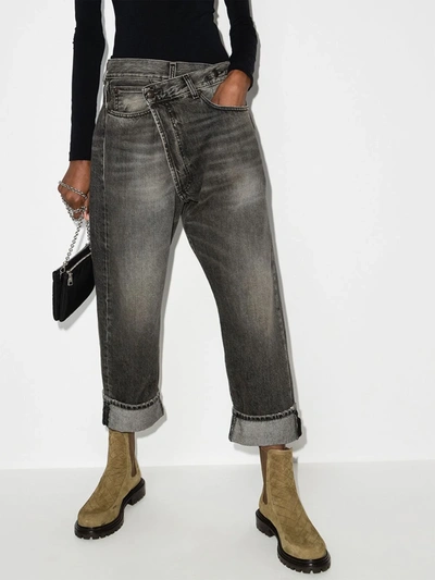 Shop R13 Crossover Waist Jeans - Women's - Cotton In Black