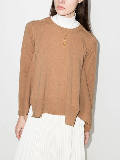 Shop Stella Mccartney Seam Detail Cashmere Sweater In Neutrals