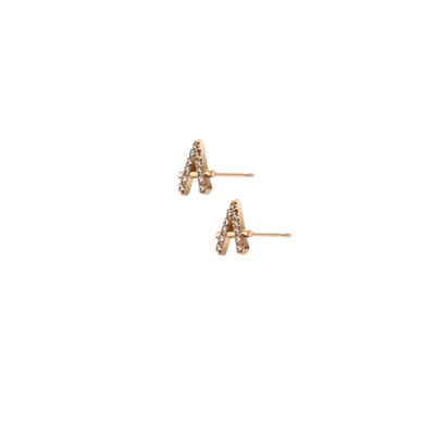 Shop Aurate Icon Earring With White Diamonds In Gold/ White
