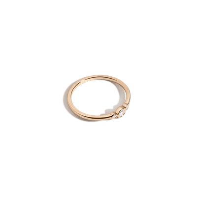 Shop Aurate Three Stone Diamond Bezel Ring In Gold/ Pink