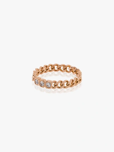 Shop Shay 18k Rose Gold Baby Link Triple Diamond Ring