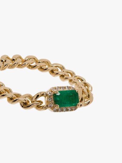 Shop Shay 18k Yellow Gold Baby Link Emerald Diamond Ring